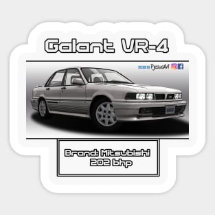 Mitsubishi Galant VR-4 White Sticker